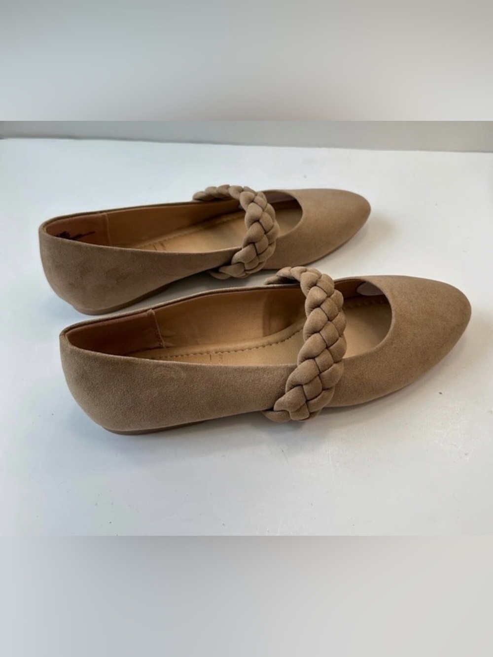 Braided Strap Taupe Women's Ballet Flats